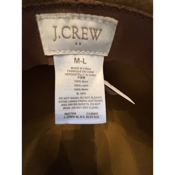 J Crew Factory Wool Fedora Hat with Gold Metal Chain Womens M/L Beige Natural - Picture 4 of 5